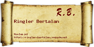 Ringler Bertalan névjegykártya